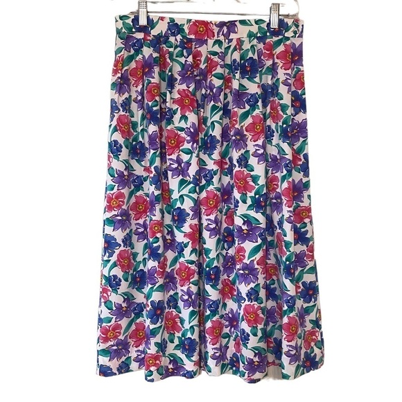 Talbots 80’s Vintage Floral Skirt Sz Large or 12 - Picture 1 of 8